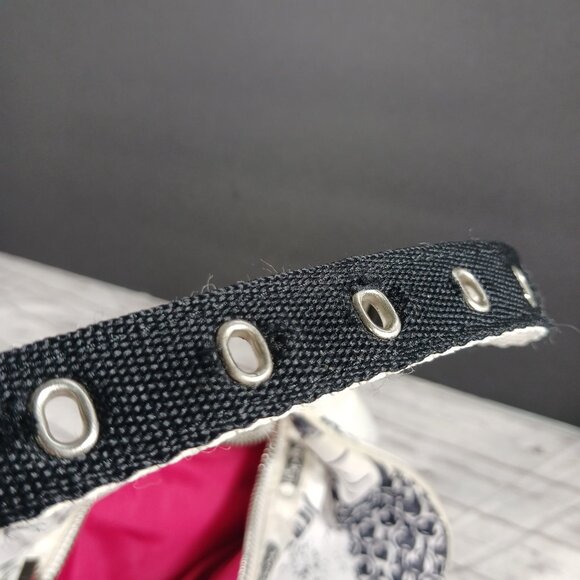 VTG Le SportSac x L.A.M.B. Black White One Zip Shoulder Bag Silver Hardware 9x6" - Picture 11 of 16